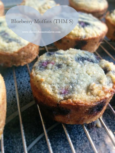 Blueberry or ANYberry Muffins (THM S) Trim Healthy Mama Breakfast, Trim Healthy Mama Recipe, Thm Baking Blend, Trim Healthy Mama Diet, Trim Healthy Mama Dessert, Trim Healthy Recipes, Best Blueberry Muffins, Trim Healthy Momma, Low Carb Muffins