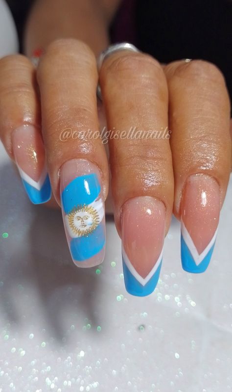 Argentina Nails Design, Argentina Nails, Flag Nails, Nail Inspo, Nail Designs, Nails, Quick Saves