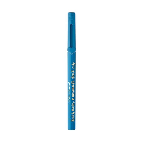 Water Actived Eyeliner, Graphic Eyeliner Product, Aqua Blue Eyeliner, Too Faced Eyeliner Pencil, Mermaid Sketch, Perfect Eyes, Sketch Markers, Too Faced Cosmetics, Liquid Eyeliner