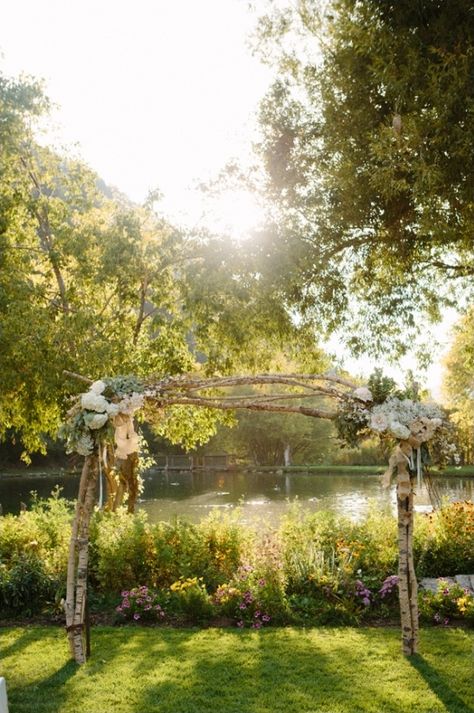 Diy Wedding Arch, Salt Lake City Wedding, City Wedding Venues, Hydrangeas Wedding, Wedding Arbour, Lakeside Wedding, Lake Wedding, A Pond, Ceremony Backdrop