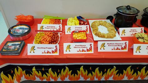 Fire Truck Party Food, Firefighter Party Food, Firetruck Themed Birthday, Fire Engine Party, Fireman Party, Firetruck Birthday Party, Fire Truck Party, Firefighter Party, Fireman Birthday