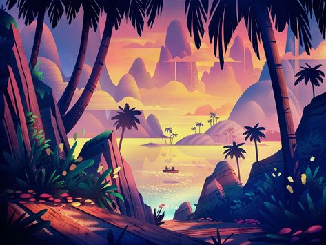 Lagoon Experience by Brian Edward Miller on Dribbble Lagoon Illustration, Lagos Illustration, Blue Lagoon Poster, Laguna Beach Art Print, Mermaid Lagoon Art, Projection Mapping, Image Makers, Prop Design, Art Model