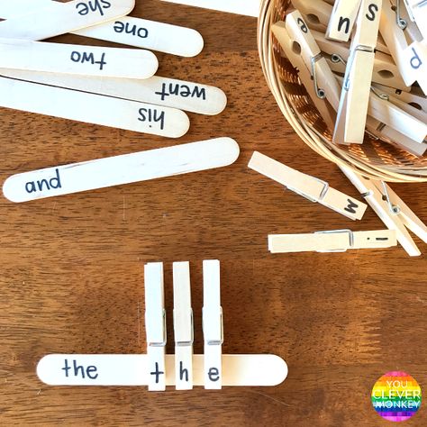 Sight Word Popsicle Stick Game, Diy Literacy Centers, Popsicle Stick Reading Games, Popsicle Stick Crafts Prek, Craft Stick Learning Activities, Letter Knowledge Activities Kindergarten, Popsicle Stick Sight Words, Popsicle Stick Games Learning, Abc Popsicle Sticks