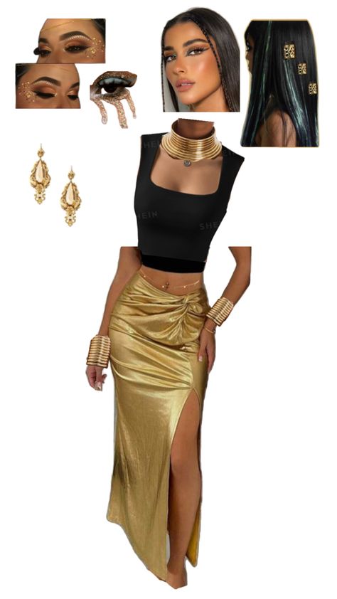 Cleopatra Outfit, Cleopatra Halloween Costume, Egyptian Halloween, Cleopatra Halloween, Classy Halloween Costumes, Halloween Costume Outfits, Egyptian Goddess, Halloween Inspo, Carnival Costumes