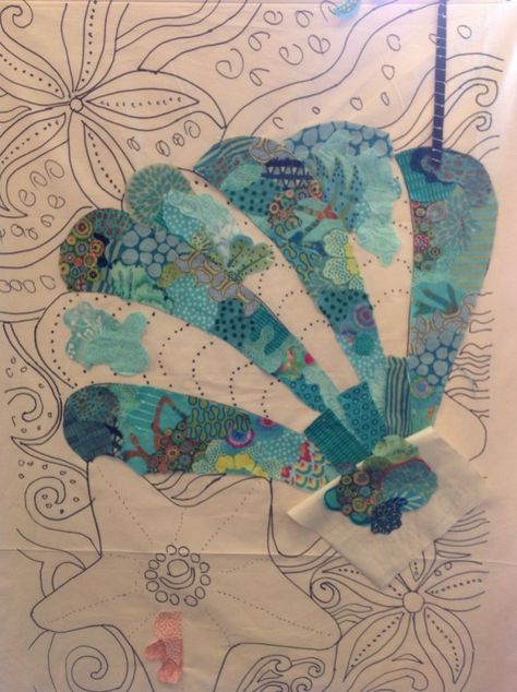 Collage Quilt Patterns, Collage Animals, Quilt Collage, Ocean Mural, Susan Carlson, Pacific Grove California, Collage Quilts, Ocean Quilt, Landscape Art Quilts