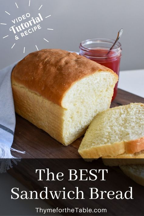 Light And Airy Sandwich Bread, Sandwich Bread With Bread Flour, Homemade Yeast Bread Recipes Easy, Best Soft Sandwich Bread, Thrifty Homemade Sandwich Bread, White Bread With Bread Flour, Super Soft Homemade Bread, Easy Yeast Sandwich Bread, Best Bread Loaf Recipe