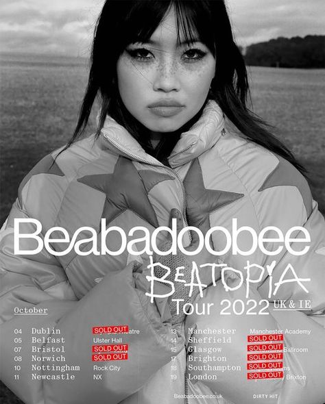 Poster Beabadoobee, Indie Rock Poster, Beabadoobee Poster, Beabadoobee Beatopia, Posters Australia, Music Poster Ideas, Tour Poster, Tour Posters, Rock Posters