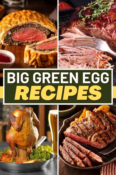 You won't believe how easy and delicious these Big Green Egg recipes are. Juicy, tender, and bursting with flavor, this grill is worth every penny and then some! Big Green Egg Brisket, Egg Recipe Ideas, Big Green Egg Smoker, Egg Roast, Big Green Egg Grill, Green Egg Grill, Big Green Egg Recipes, The Big Green Egg, Green Egg Recipes