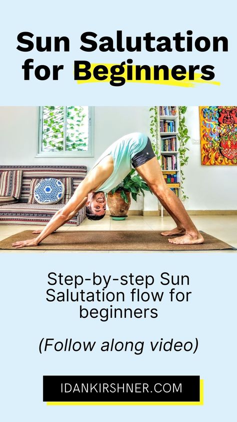 Sun Salutations Yoga, Sun Salutation Sequence Video, Sun Salutation Sequence For Beginners, Sun Salutation Yoga, Sun Salutation Sequence, 15 Minute Morning Yoga, Yoga Sun Salutation, Yoga Workout Routine, Yoga Morning