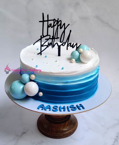 Birthday Cakes For 11 Year Boys, Small Cakes For Men, Cake For 12 Year Boy, Aesthetic Cake For Boys, One Pound Cake Design, Boy Cake Ideas Simple, Blue Cakes For Boys, Boys Cake Designs Birthday, Cake Ideas For Brother