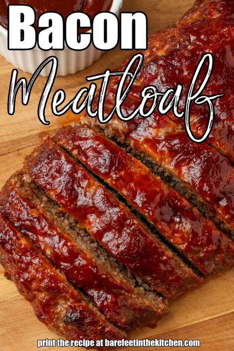 BBQ Bacon Meatloaf Meatloaf With Bacon, Bbq Bacon Meatloaf, Meatloaf With Bbq Sauce, Woodfire Oven, Barbecue Meatloaf, Meals Beef, Pork Meatloaf, Easy Bacon Recipes, Easy Meatloaf Recipe