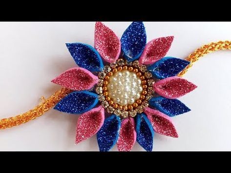 (117) Easy Rakhi Designs : How to Make Rakhi at Home | Handmade Rakhi | Rakhi Designs for Competition - YouTube Rakhi Designs Handmade For Kids, Home Made Rakhi Designs, Home Made Rakhi Ideas, Rakhi Designs Handmade Unique For Competition, Latest Rakhi Designs Handmade, Rakhi Designs Handmade, Rakhi Images, How To Make Rakhi, Competitions For Kids