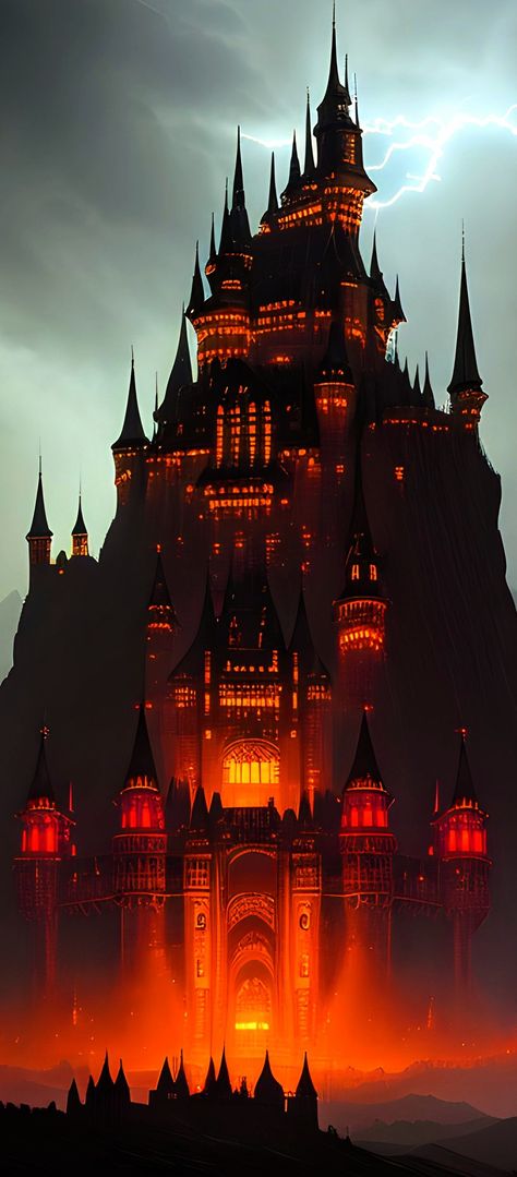 Villain Castle, Portal Knight, Vampire Castle, Red Castle, Eerie Places, Dracula Castle, Haunted Castle, Castle Art, World Of Darkness