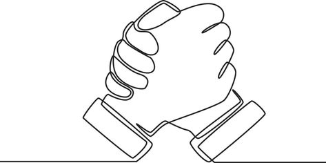 One continuous line drawing of Soul brother handshake. Friendship day. Single line draw design vector graphic illustration. One Continuous Line Drawing, Continuous Line Art, Single Line Drawing, Continuous Line Drawing, Friendship Day, Single Line, Continuous Line, Heart Tree, Logo Banners