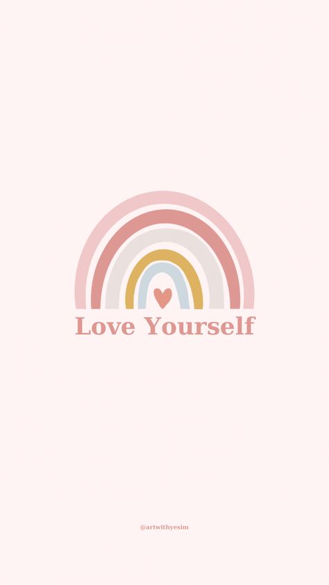 Loveyourself Quotes Aesthetic, Asthetic Pics Pastel, Pastel Asthetics Photos, Aesthetic Pastel Poster, Rainbow Aesthetic Quotes, Zimmer Aesthetic, Cafe Pics, Pastel Rainbow Aesthetic, Pastel Cafe