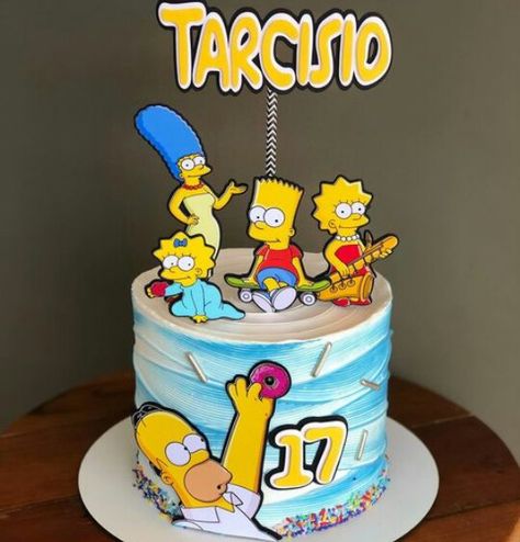 Bolo Simpsons, Simpsons Cake, Simpsons Party, Beautiful Cake Designs, Mothers Day Cake, Birthday Party Cake, Boy Party, Pretty Cakes, Mini Cakes