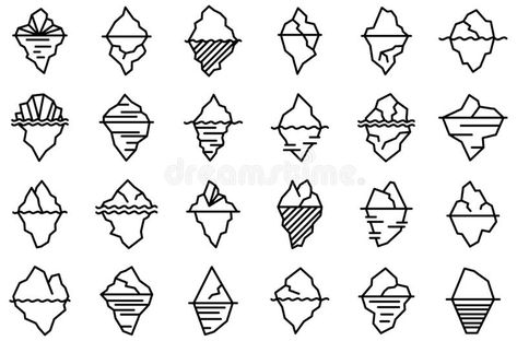 Iceberg Tattoo, Cold Illustration, Sketchbook Challenge, Geometric Symbols, Bubble Machine, Piercing Tattoo, Couple Tattoos, Icon Set, Vector Icons