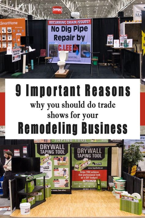 How important is that home remodeling show to your business? More important than you think! Check out this article to read how you can be successful at your next home remodeling trade show! | Innovate Building Solutions | #TradeShows #RemodelingShow #BathroomRemodeling #RemodelingBusiness | Remodeling Business Advice | Trade Show Tips | Successful Trade Show | Trade Show Booths Home Show Booth Ideas, Trade Show Booth Ideas, Old Home Renovation, Construction Marketing, Decorating Business, Pipe Repair, Home Remodeling Diy, Inspirational Articles, Show Booth