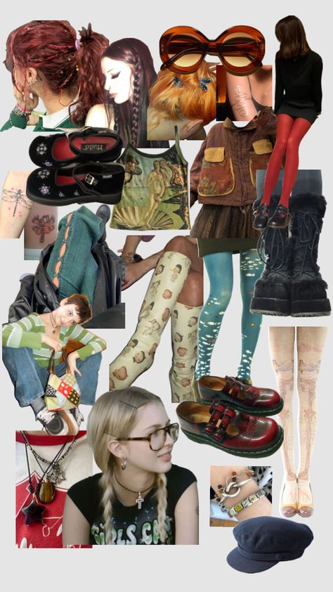 #outfitinspo #style #alternative #eclectic #thrift #vintage Outfitinspo Style, Eclectic Outfits, Thrift Vintage, Eclectic Clothing, Vintage Eclectic, Dream Wardrobe, Tights, Street Style, Wardrobe