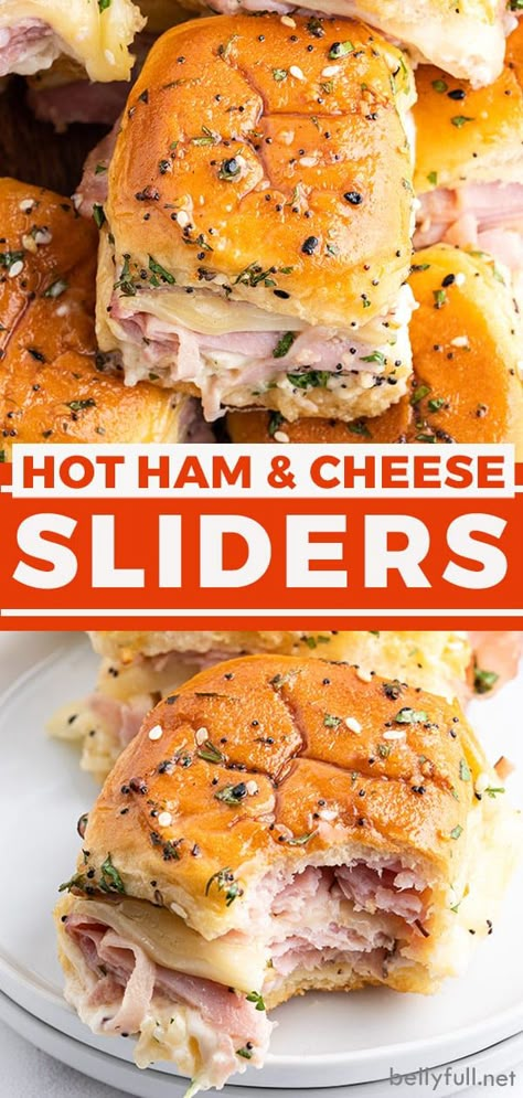 Sliders Recipes Hawaiian Rolls, Easy Slider Recipes, Ham Cheese Sliders, Ham Sliders, Ham And Cheese Sliders, Slider Sandwiches, Cheese Sliders, Dinner Recipes For Family, Dinner Rolls Recipe