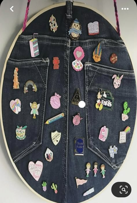 Enamel Pin Display Ideas, Pin Display Ideas, Pin Collection Displays, Round Banner, Large Shadow Box, Pins Badge Display, Badge Display, Patches Display, Enamel Pin Display