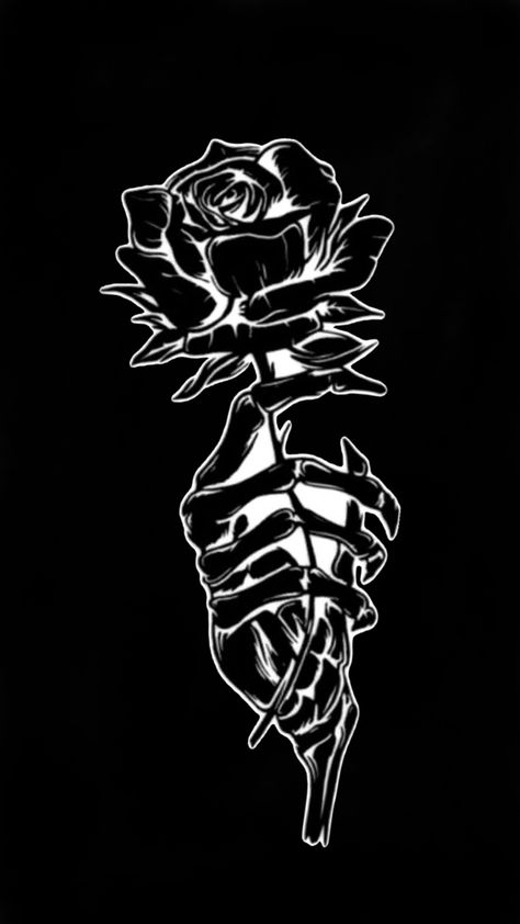 Skeleton hand w/ a rose Skeleton Hand Rose, Hand Rose, Skeleton Hand, Skeleton Hands, Skeleton