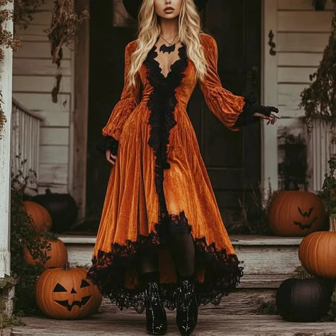 Classy Goth, Witch Dress, Gothic Witch, Dress Photo, Witch Outfit, Long Sleeve Design, Lace Splicing, Party Dinner, Maxi Styles