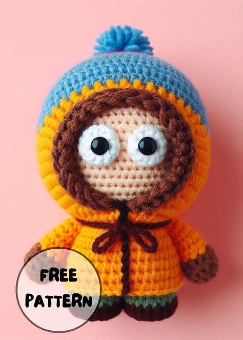 Free Crochet South Park Kenny Amigurumi Pattern Crochet South Park, South Park Crochet, Doll Amigurumi Free Pattern, Crochet Doll Tutorial, Crochet Animal Amigurumi, Crochet Disney, Crochet Animals Free Patterns, Beginner Crochet Projects, Crochet Bookmarks