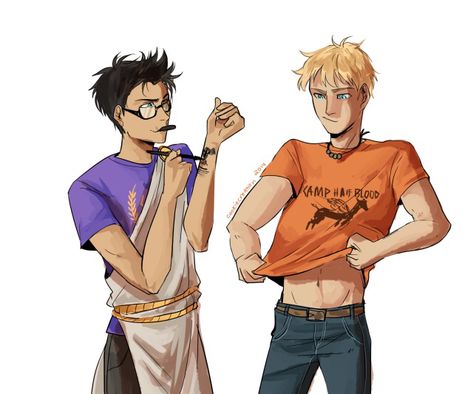 Percy and Jason Percy And Jason, Jason And Percy, Clothes Swap, Zio Rick, Jason Grace, Percy Jackson Fan Art, Percy Jackson Memes, Leo Valdez, Kane Chronicles