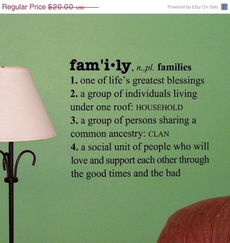 ON SALE Family Definition vinyl decal by OffTheWallExpression, $18.00 Family Photo Display, Meaning Of Family, Words Family, Vinyl Wall Words, Family Definition, Wall Words, Display Family Photos, Family Meaning, Name Wall Decals