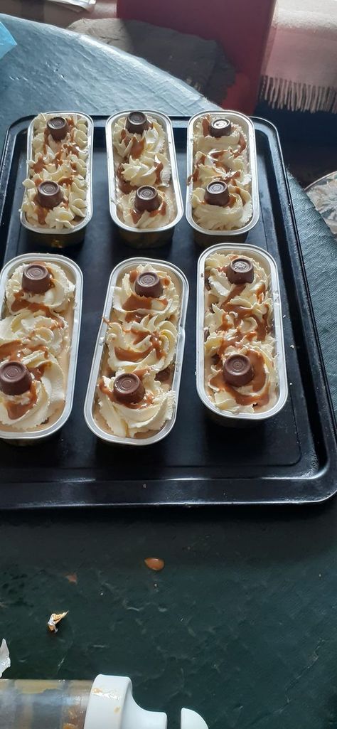 Mini Loaf Pan Desserts | Rolo cheesecake I made | Facebook Mini Cake Loaf Packaging, Mini Loaf Pan Cheesecake, Chocolate Mini Loaf Cakes, Mini Loaf Pan Recipes Dessert, Mini Loaf Pan Cakes Recipes, Mini Loaf Pan Desserts, Mini Loaf Cakes Recipes, Mini Loaf Cakes Ideas, Mini Cake Pan Ideas