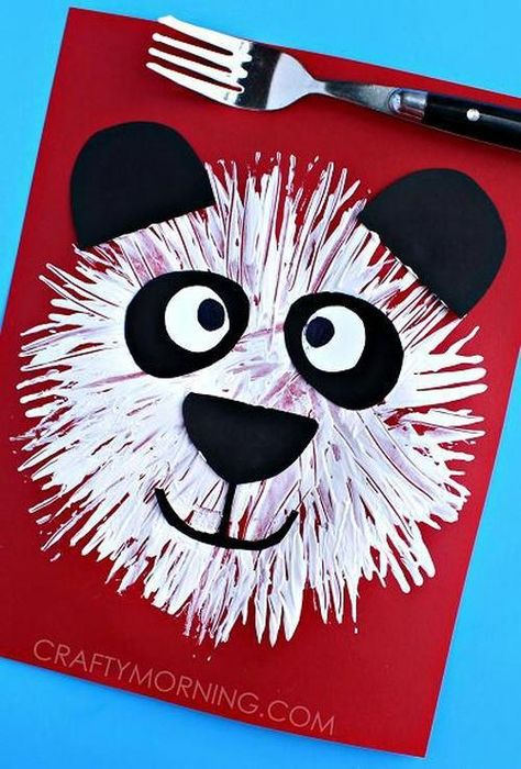 Bear Kids Craft, Zoo Crafts, Zoo Animal Crafts, Panda Craft, Easy Art Projects, Bear Crafts, Art Therapy Activities, Animal Crafts For Kids, Kindergarten Art