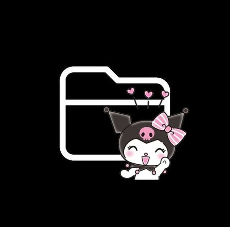 A Kuromi image infront of files app image Kuromi Iphone App Icons, Cute Kuromi Icons For Apps, Kuromi Iphone Icons, Kuromi Themed Phone, Sanrio App Icons Kuromi, Icons De Kuromi, Kuromi App Icons Purple, Kuromi Widget Icons, Kuromi Logo