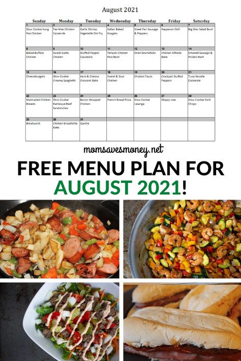 August Meal Calendar, August Meal Plan, August Meals, Meal Plan Calendar, Family Dinner Menu, Plan Calendar, Monthly Meal Plan, Meal Calendar, Monthly Menu