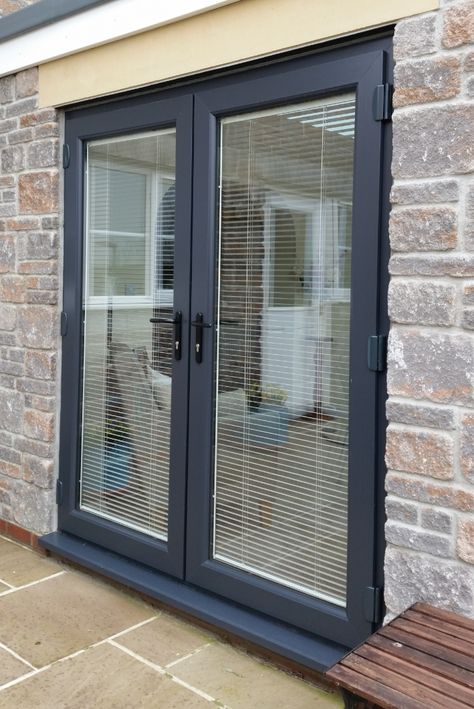 uPVC door Living Room Book Shelves, Upvc Porches, Room Book Shelves, Screen Porch Ideas, Aluminium Glass Door, Upvc French Doors, Bungalow Extensions, Transition Ideas, Upvc Door