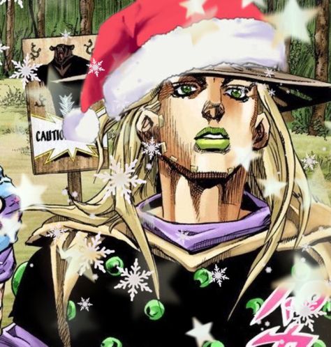 Christmas Jojo Icons, Jojo Christmas Pfp, Jjba Christmas Pfp, Gyro Zeppeli, Jojo Bizarro, Lovely Complex, Anime Christmas, Jojo Parts, Ball Run