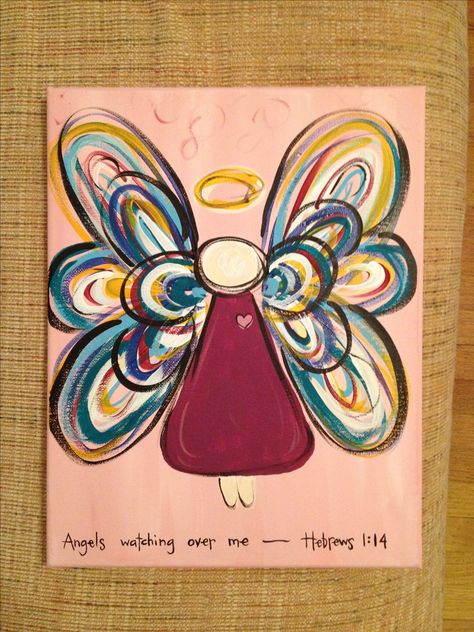 Angel for a painting class. Church Painting On Canvas, Angels Watching Over Me, Angel Paintings, Paint Party Ideas, Angel Crafts, Angel Painting, Painting Party, Canvas Painting Ideas, Paint Night