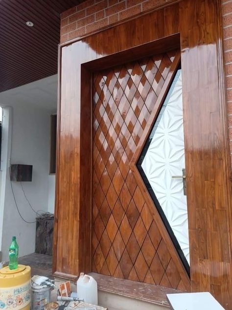 Teak Wood Main Door Design Entrance Modern, Teak Wood Main Door Design Modern, Maindoors Design Modern, Scary Halloween Door Decorations, Spooky Door Decorations, Single Main Door Designs, Spooky Door, Entry Door Designs, Flush Door Design