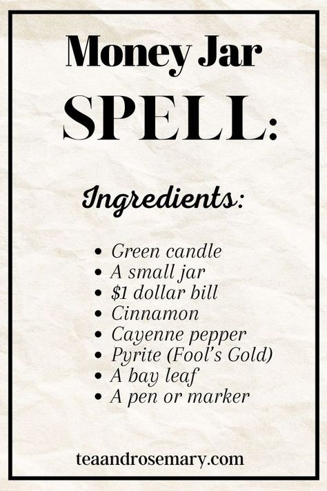 Learn about this money jar spell and everything you need to know about different types of money spells, plus a candle money spell. #moneyspell #moneyspells #moneyjarspell Witchy Jars, Money Jar Spell, Spells Jars, Money Spells Magic, Witchcraft Spells For Beginners, Money Jar, Money Spells That Work, Prosperity Spell, Good Luck Spells