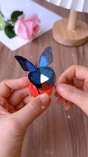 Hand-made red flag on Instagram: "Make a moving butterfly with the bottle cap and paper jam. Let’s try it together. It’s super fun." Moving Butterfly, August 10, Red Flag, Bottle Cap, Try It, Jam, Hand Made, Flag, Let It Be