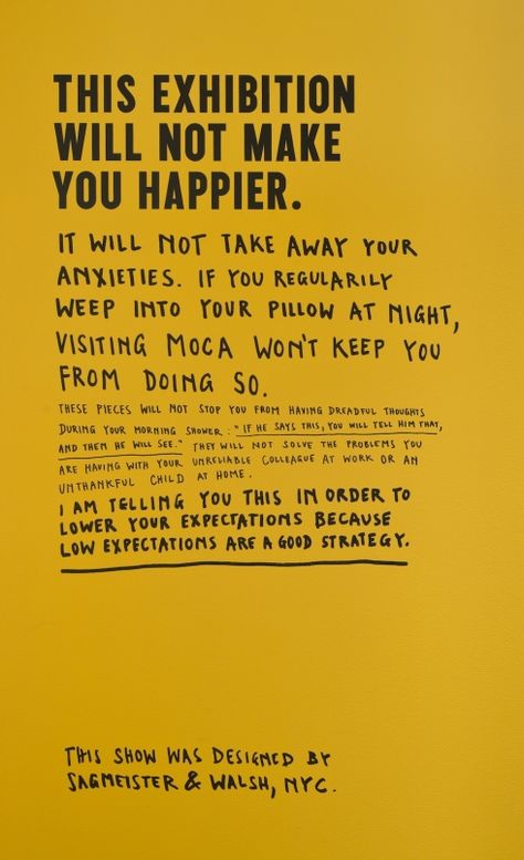 The Happy Show by Stefan Sagmeister (Sagmeister & Walsh)                                                                                                                                                                                 More Sagmeister And Walsh, Manifesto Design, Brand Manifesto, Poster Creative, Stefan Sagmeister, Happy Show, Poster Exhibition, Japanese Graphic, Identity Branding