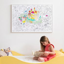 OMY Magic Colouring Poster Yellow Octopus, Doodle Wall, Kids Colouring, Coloring Posters, Kids World Map, Maps For Kids, World Map Poster, Poster Colour, Education Poster