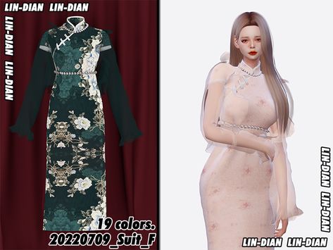 Sims 4 Qipao, Sims 4 Chinese Cc, Sims4 Mod, Female Uniform, Orientation Outfit, Ts4 Clothes, Japan Dress, Qi Pao, Sims 4 Anime