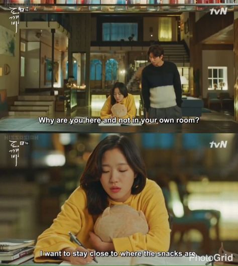 | Goblin | Food is a priority Goblin Food, Funny Kdrama, Goblin The Lonely And Great God, Goblin Korean Drama, Goblin Kdrama, Quotes Drama Korea, Gu Family Books, Yoo In Na, Big Bang Top