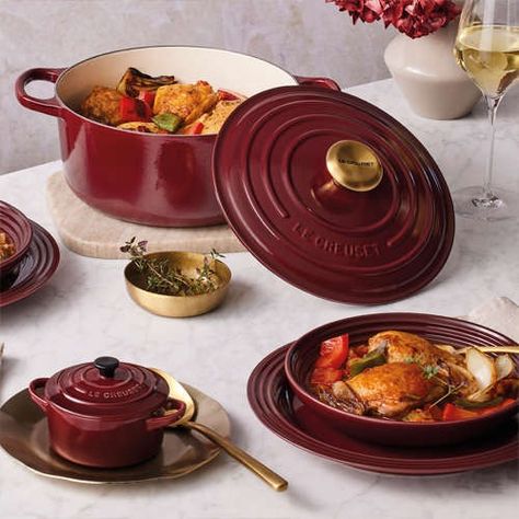 DRIES VAN NOTEN - Modepaleis Discovery set | Selfridges.com Staub Dutch Oven, Burgundy Kitchen, Pens And Highlighters, Switzerland Home, Le Creuset Kitchen, Le Creuset Colors, State Banquet, Le Creuset Cast Iron, Le Creuset Cookware