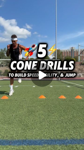 Brad Becca | Fitness Coach on Instagram: "🚀5 Explosive Cone Drills To Build Speed, Agility, & Jump!💥

👥 Follow BradJBecca
📲 Share | Save | Tag a Friend

Ready to take your training to the next level?! 🔝 Get outside & work these cone drills to build speed, agility, change of direction, & explosiveness!⚡️

♾️ @asrv 

#plyometrics #speedandagility #jump #jumptraining #athlete" Cone Agility Drills, Change Of Direction Drills, Cone Drills Workouts, Agility Drills, Agility Workouts, Cone Drills, Speed Workout, Agility Training, Speed Training