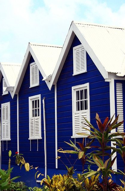 Chattle House in Barbados Chattel House Barbados, Carribean House, Chattel House, Carribean Style, Cardboard Village, Architectural Photos, Case Creole, Blue Houses, Corrugated Iron