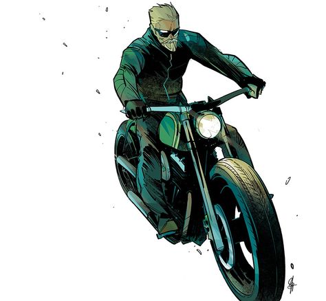 Otto Schmidt on Twitter: "Green themed biker ) #DCComics #GreenArrow #OllieQueen #vroomvroom https://t.co/KSz289M03K" Green Arrow Concept Art, Otto Schmidt Green Arrow, Arrow Concept Art, Otto Schmidt Art, Comic Book Storage, Pottery Angels, Otto Schmidt, Ceramic Wall Sculpture, Dc Comics Artwork