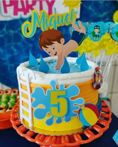 Pool Birthday Cakes, Kindergarten Graduation Cake, Kids Pool Party Birthday, Beach Theme Birthday Party, Swimming Cake, Beach Birthday Cake, Beach Theme Birthday, Pool Party Cakes, Pool Party Kids