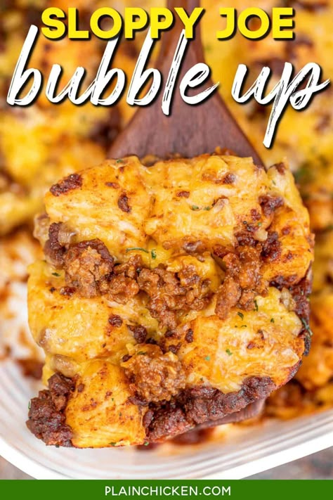 Biscuits And Cheese, Sloppy Joes Biscuits, Pepper Biscuits, Pillsbury Biscuit Recipes, Biscuit Recipes Dinner, Plain Chicken Recipe, Sloppy Joe Casserole, Ground Beef Casserole Recipes, Homemade Sloppy Joes